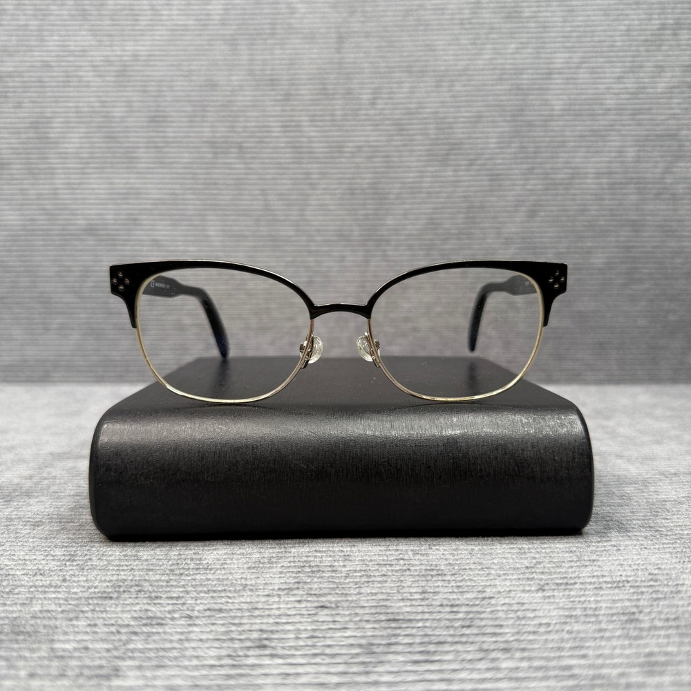 Chloe CE2131 752 Cat Eye Y2K Eyeglasses Black Gold Metal Frame Italy 53-17-140